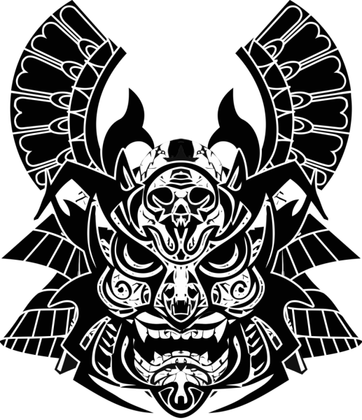 Тату маски самураев Ронина