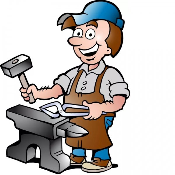 Кузнец на белом фоне