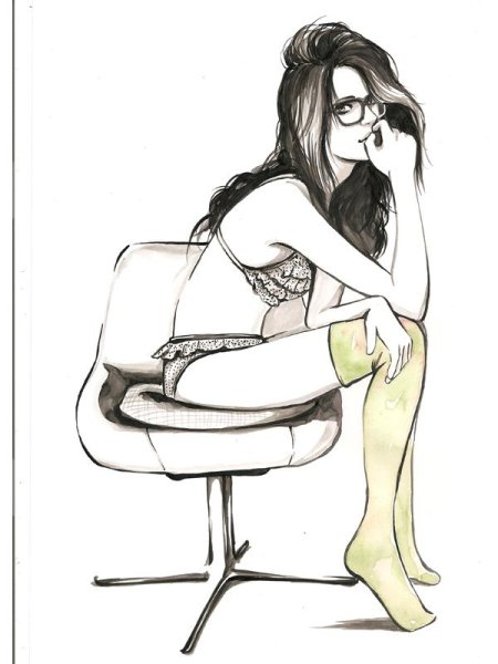 Нарисовать сидящую девушку