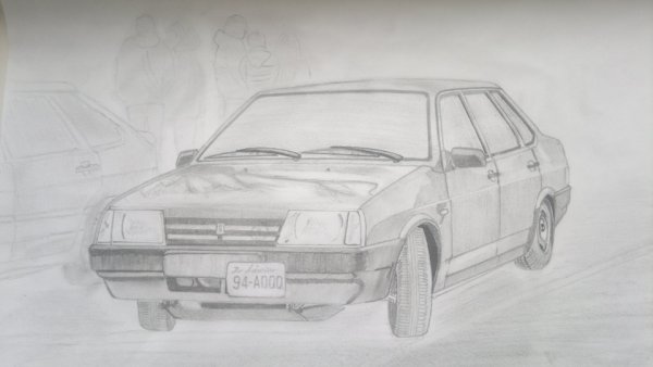 ВАЗ 21099 сбоку рисунок