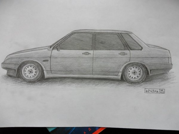 ВАЗ 21099 нарисованный сбоку