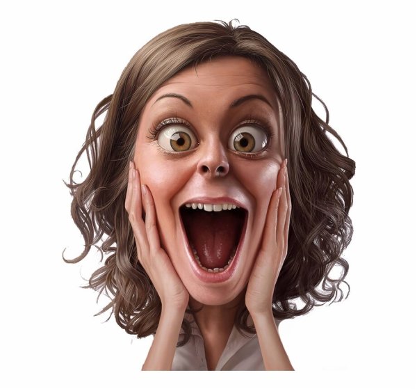 Нарисованное удивленное лицо