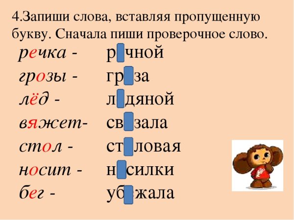 Проверочные слова