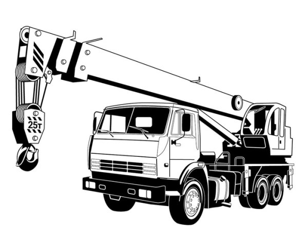 Автокран раскраска