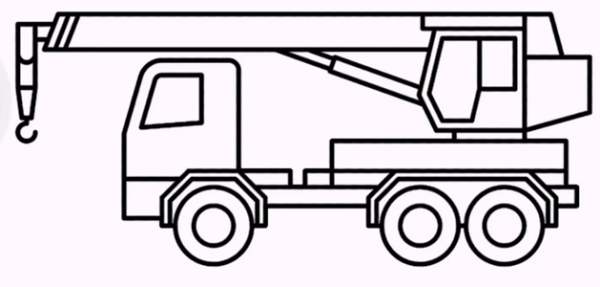 Автокран сбоку вектор