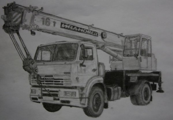 МАЗ 5551 подъёмный кран