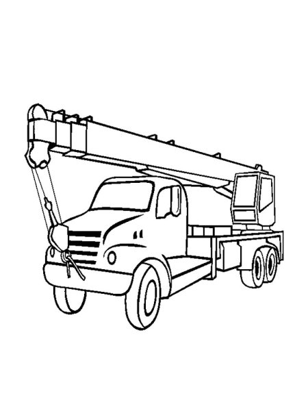 Машина кран раскраска для детей