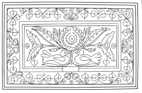 Орнаменты для ковра для раскрашивание