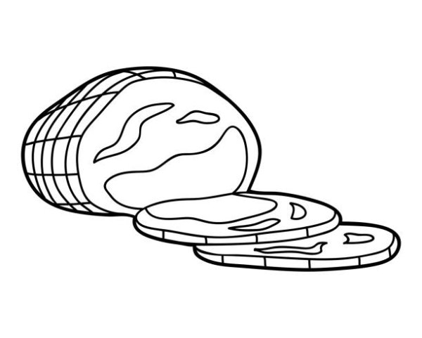 Ветчина раскраска для детей