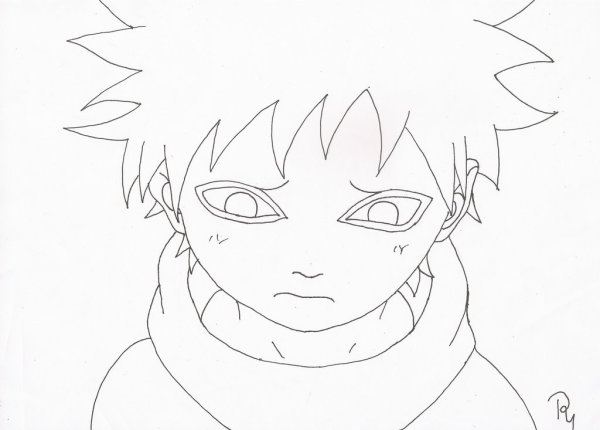 Раскраски аниме Наруто Гаара