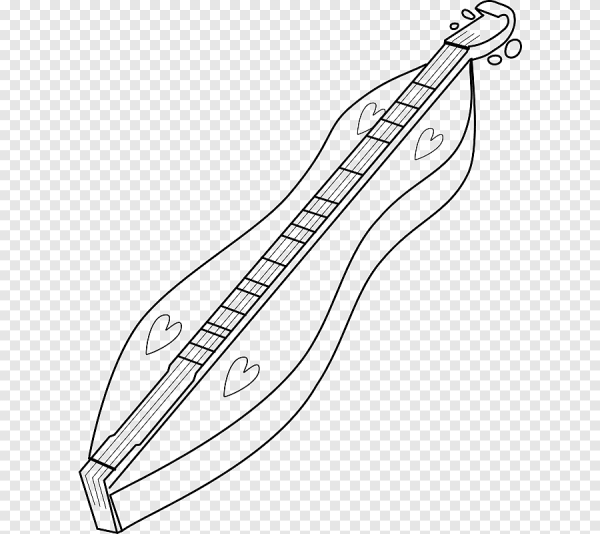 Инструмент гусли черно белое