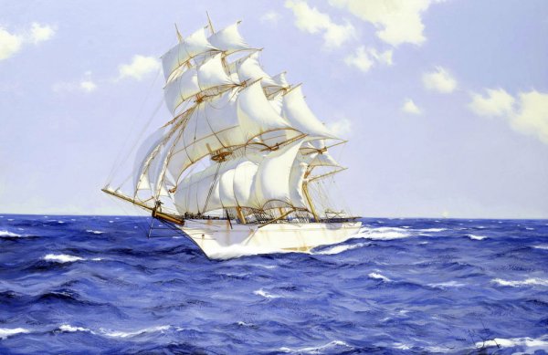 Парусник красками