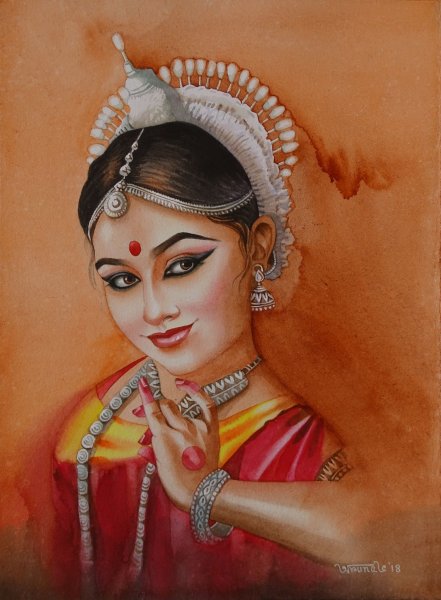 Портрет карандашом индианки