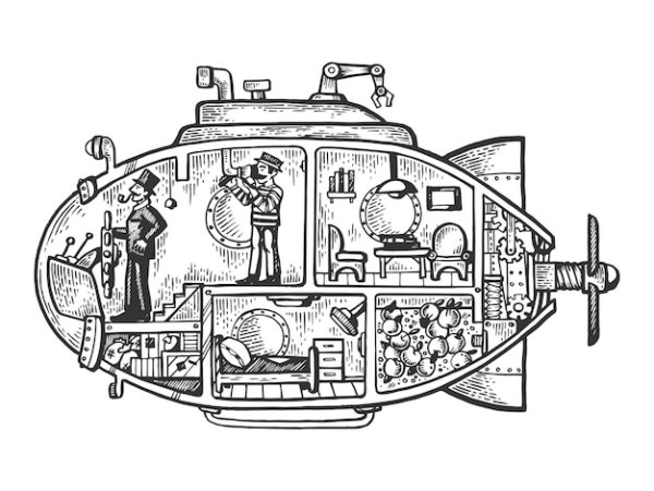 Стилизованная подводная лодка