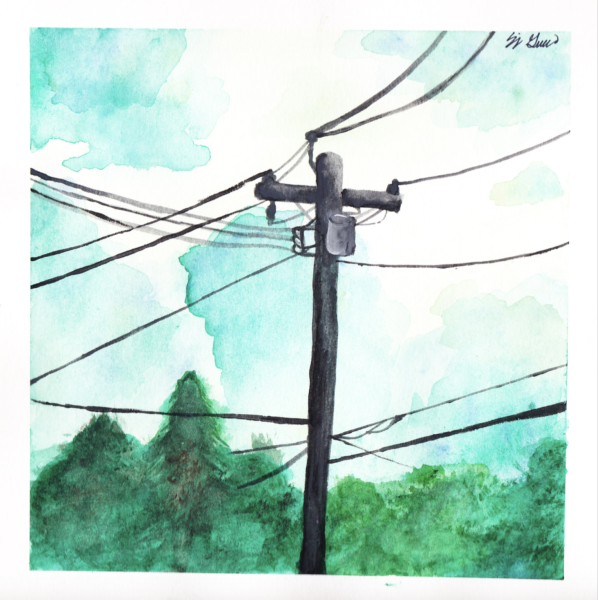 Электрический столб рисунок