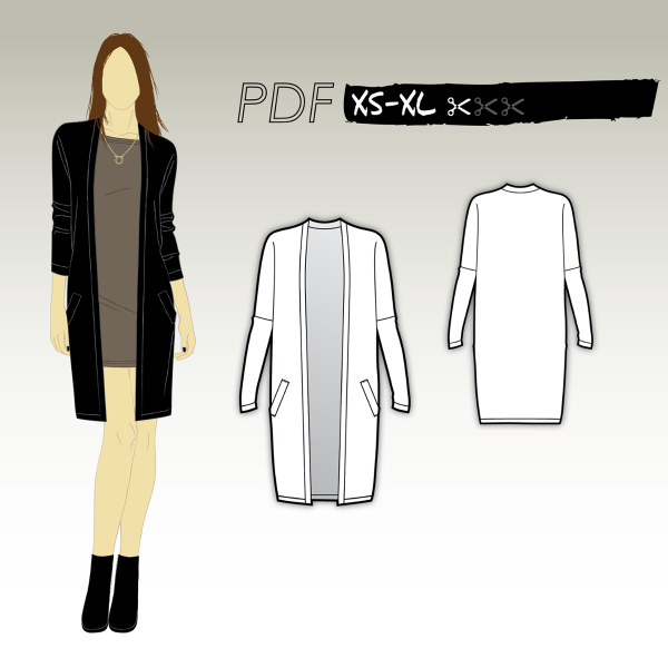 Технический эскиз кардигана