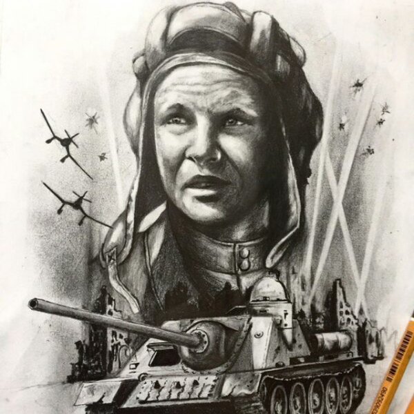 Танкист рисунок