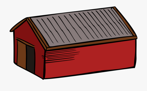 Амбар на белом фоне