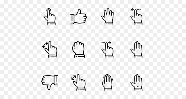 Значки жесты ладони