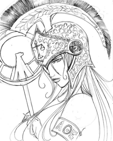 Афина Паллада рисунок