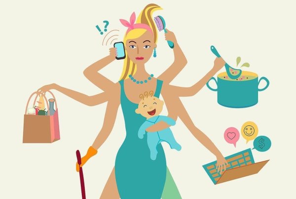 Домохозяйка с детьми