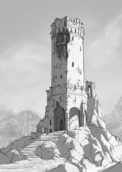 Замок с башнями раскраска