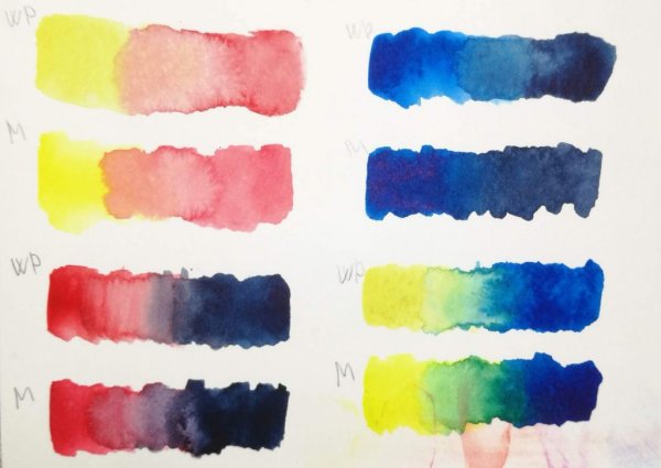 Растяжка цвета акварелью