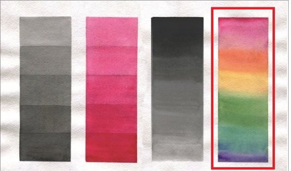 Цветовая растяжка гуашью