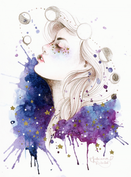 Девушка акварель