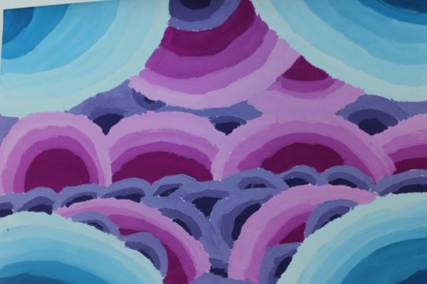 Цветовая растяжка гуашью