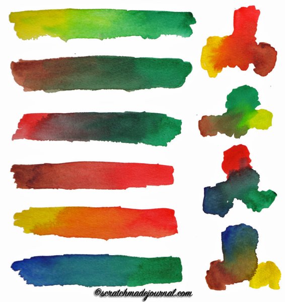 Вливание цвета в цвет акварель