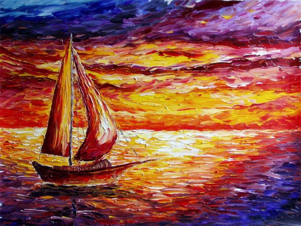 Парусник красками