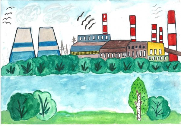 Электростанция рисунок