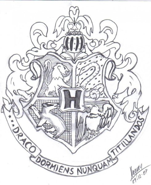 Гарри Поттер герб Гриффиндора раскраска