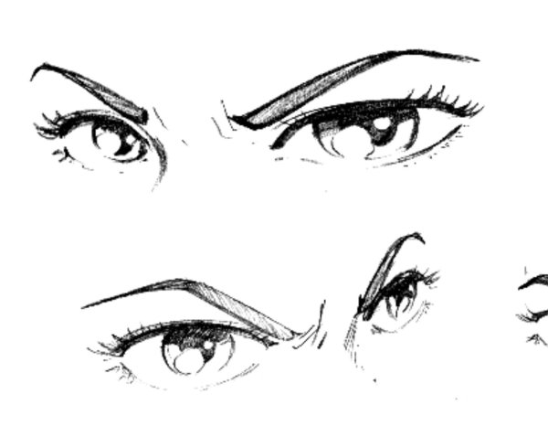 Аниме глаза боком