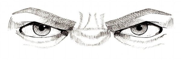 Нарисовать злые глаза