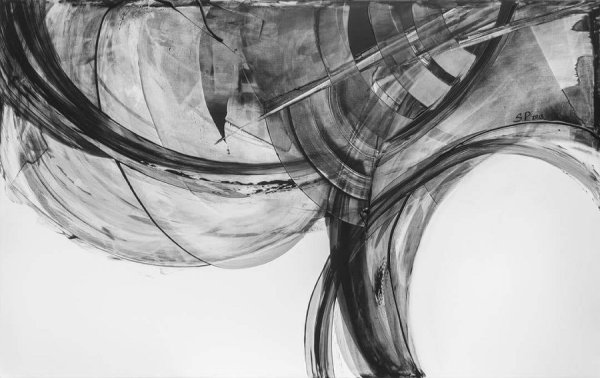 Абстрактная живопись черно белая