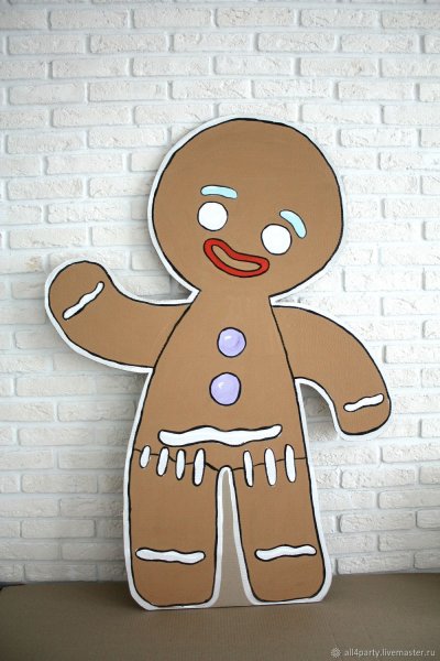 Пряничный человечек из картона