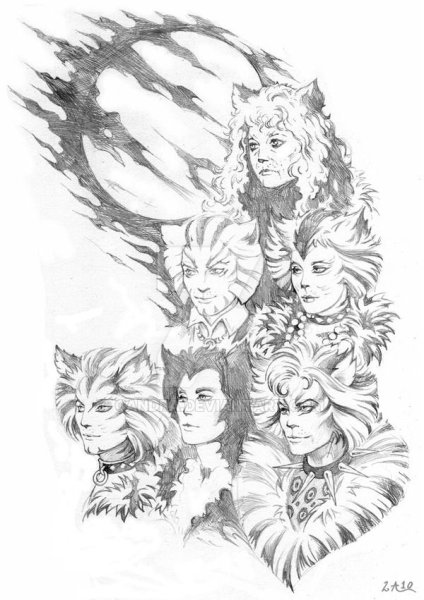 Мюзикл кошки раскраска