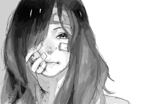 Плачущая девочка арт