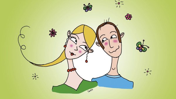 Муж и жена нарисованные