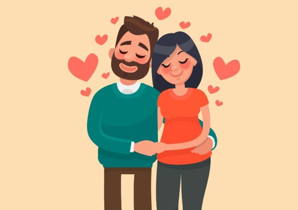 Муж и жена нарисованные