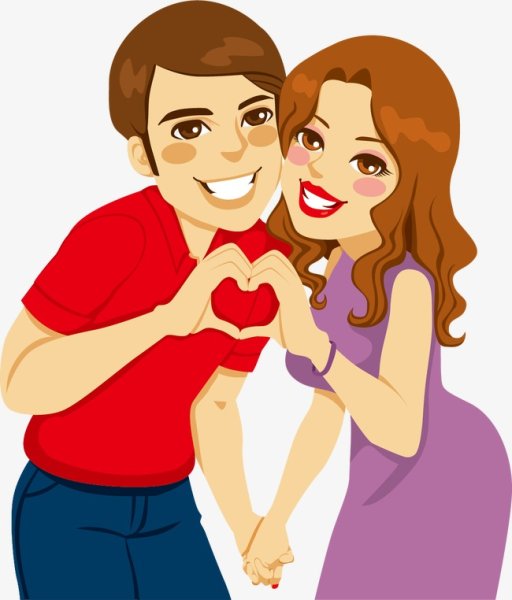 Муж и жена нарисованные