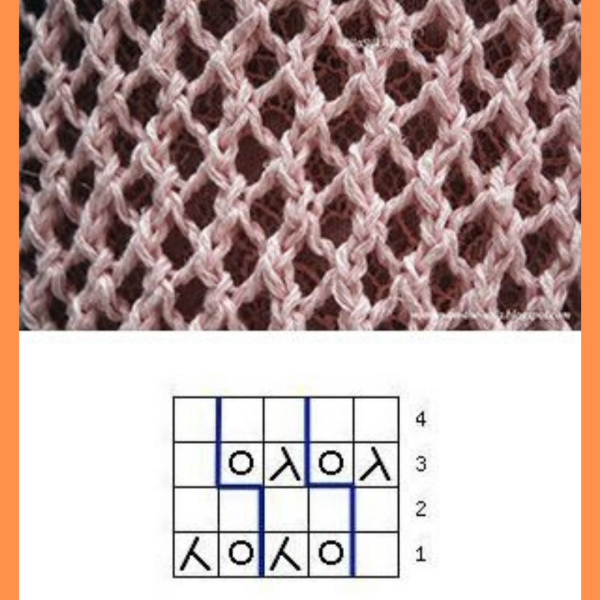 Ажурная вязка сетка спицами схемы