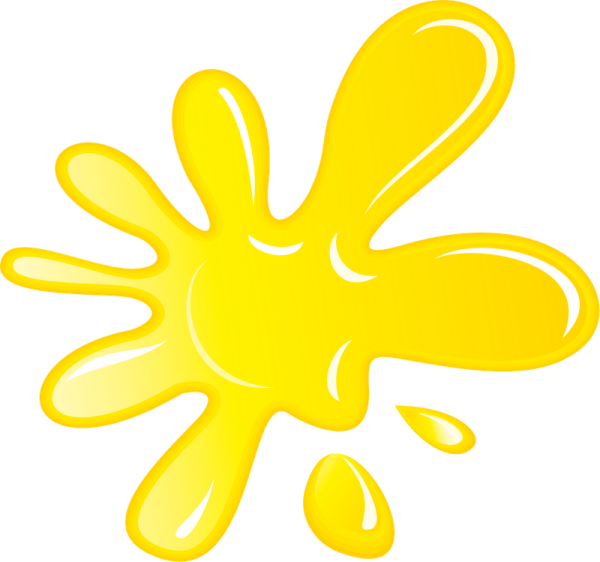 Желтая Клякса на прозрачном фоне