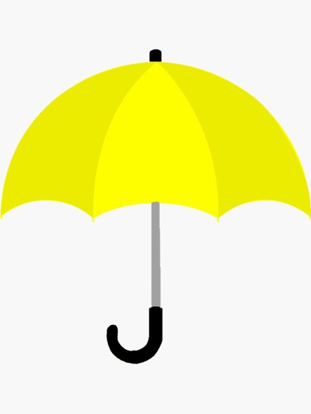 Желтый зонтик на прозрачном фоне