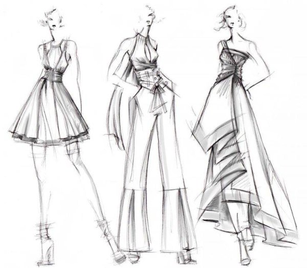 Эскизы одежды дизайнеров