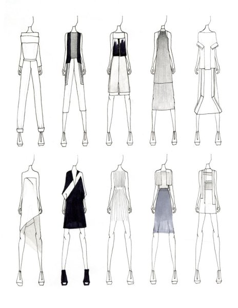 Эскизы одежды дизайнеров