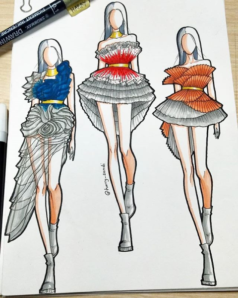 Дизайнерские рисунки моделей