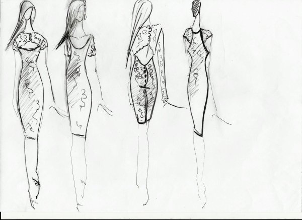 Рисунки дизайнеров одежды